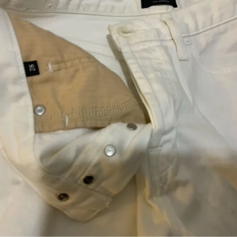 7 for all Mankind Cutoff Denim Shorts button fly in White size 28 - Picture 8 of 14